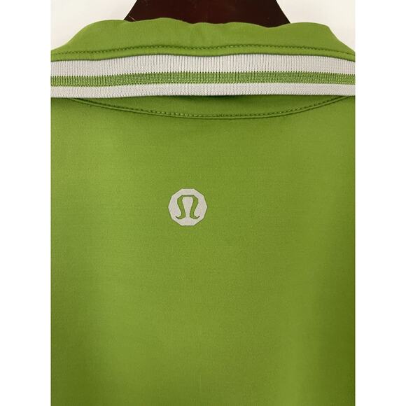 Lululemon Men's Polo Green Gray Octagon Logo Stretchy Size M RARE - Picture 5 of 7